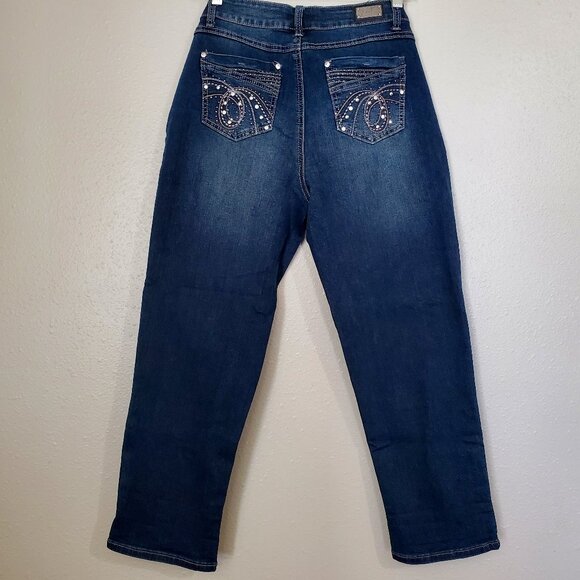 Earl Jean Embellished Stretch Ankle Jeans Size 12